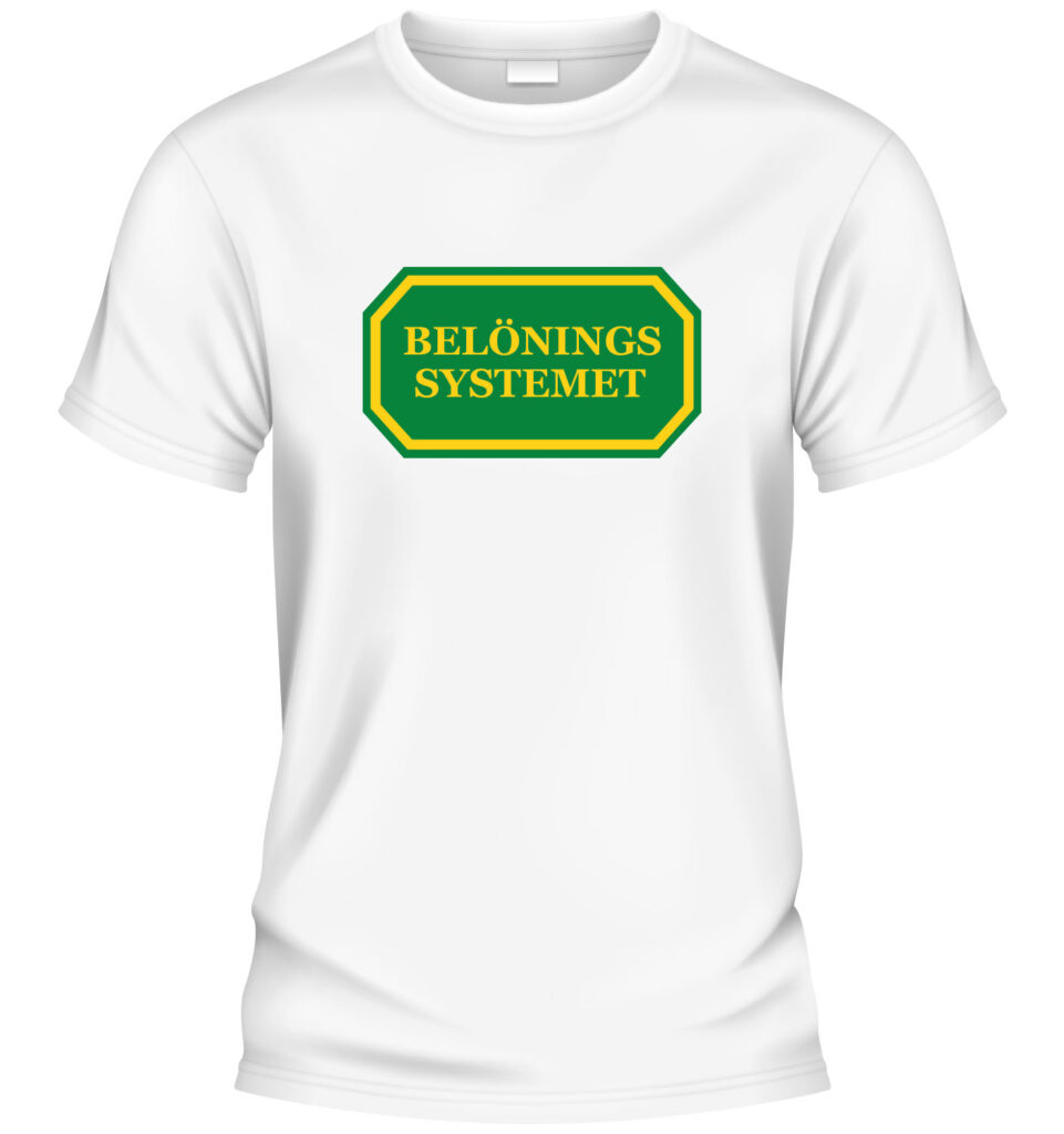 Belöningssystemet t-shirt vit med tryck