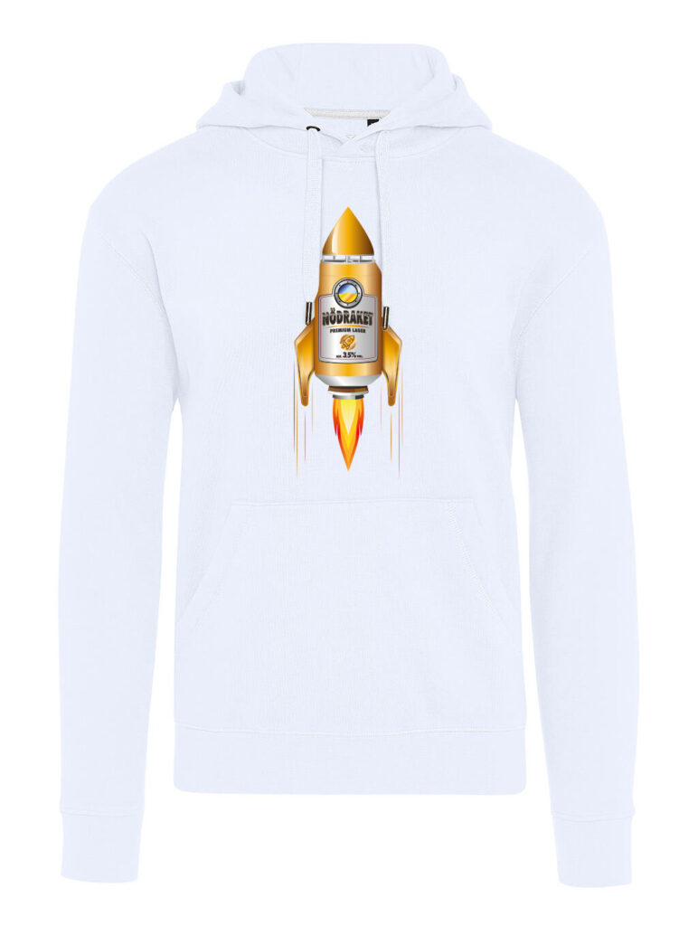 Nödraket hoodie vit