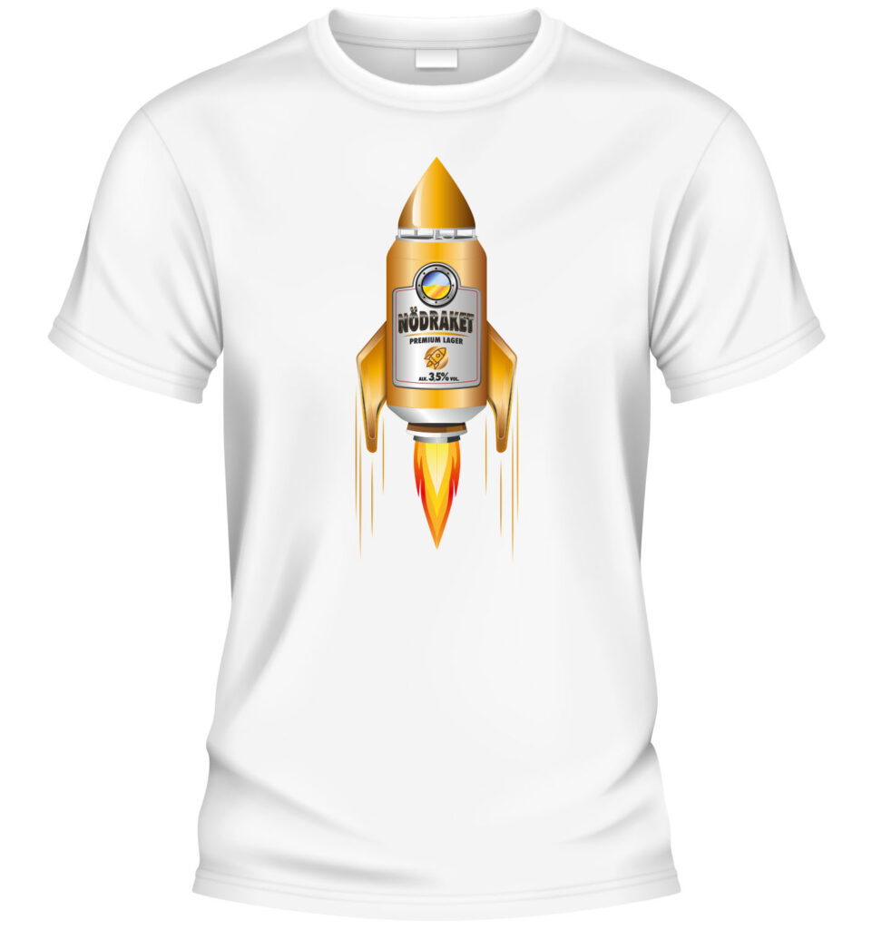 Nödraket T-shirt vit