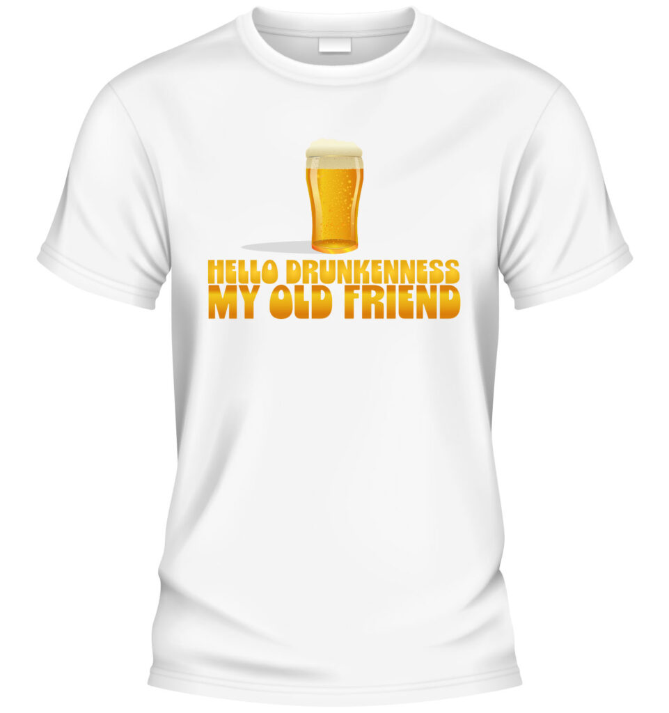 Hello Drunkenness My Old Friend - T-shirt med tryck - Vit