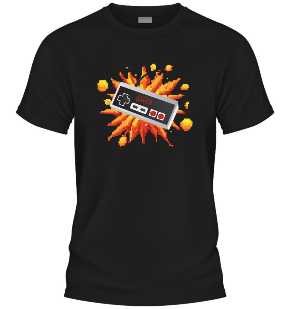 Oldschool Gamer - T-shirt med humor från HeyMerch - T-shirt i svart