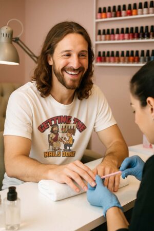 Getting the nails done - T-shirt med humor från Heymerch!