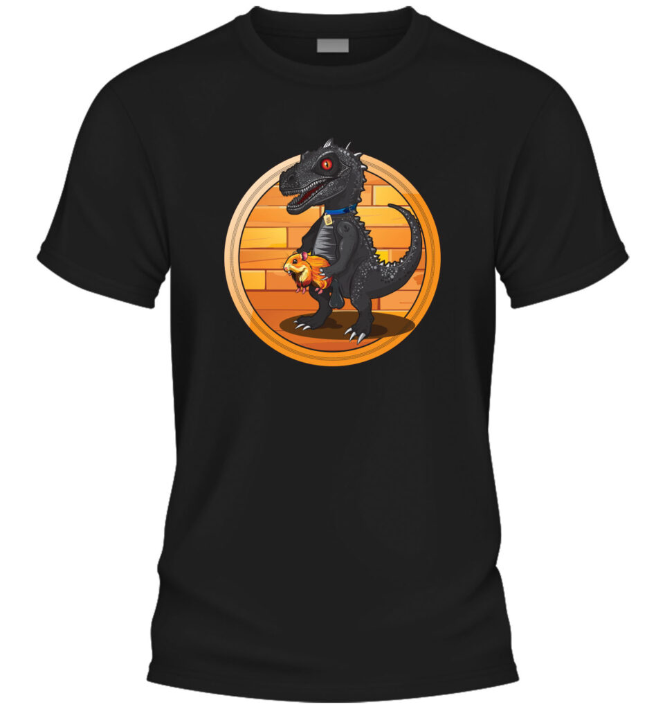 Godzilla och guldhamstern - T-shirt med inspiration från Västgötapodden - Svart t-shirt